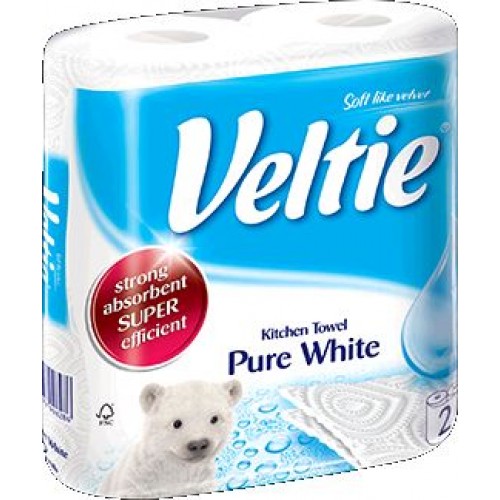 KLEENEX Welcomes Veltie Pure White Kuchyňské utěrky 2 role, 2-vrstvé 148603