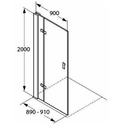 KLUDI ESPRIT otočné dveře 900 mm, levé 56T0999L