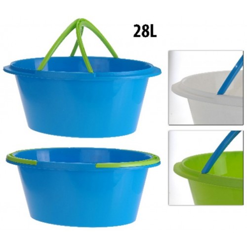 KAISERHOFF Koš na prádlo plastový 28l, rukojeť, 60 x 39 x 25 cm, zelená KO-Y54630080zele