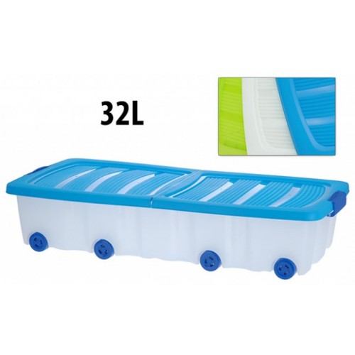 KAISERHOFF Úložný box pojízdný s klip víkem 32 l 79x38x17 cm zelený KO-Y54630090zele