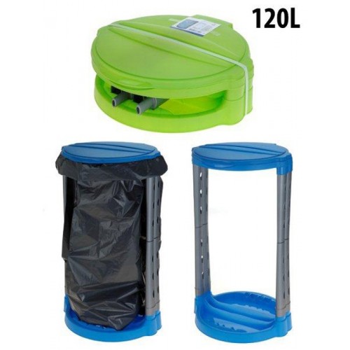 KAISERHOFF Stojan s poklopem plastový na pytle 120 l, zelený KO-Y54910050zele