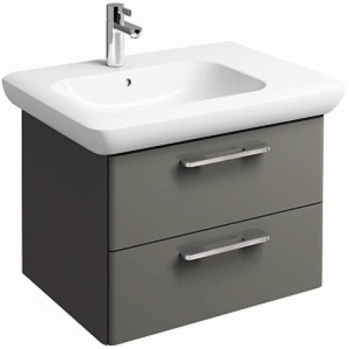 KOLO Life! skříňka pod umyvadlo, závěsná, 60 cm, 2 zásuvky, lesklá šedá 89466000
