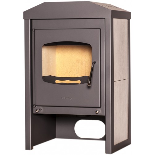 HSFLAMINGO Krbová kamna VEGA 9kw, antracit, dlažba bělený dub HSF02-055