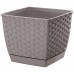 Prosperplast RATOLLA SQUARE Květináč s miskou 22cm, 6l, mocca DRLK220