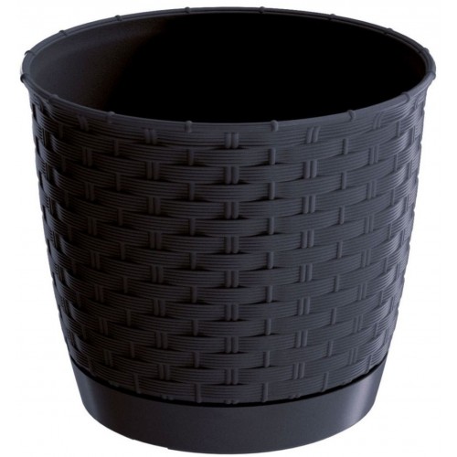 Prosperplast RATOLLA ROUND Květináč s miskou 30cm, 11l, antracit DRLO300