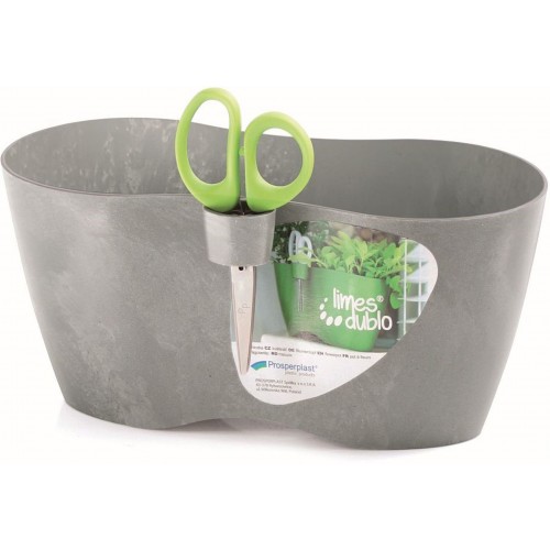 Prosperplast LIMES DUBLO Květináč na bylinky 2,5l, 25x12x12cm, beton DLD250