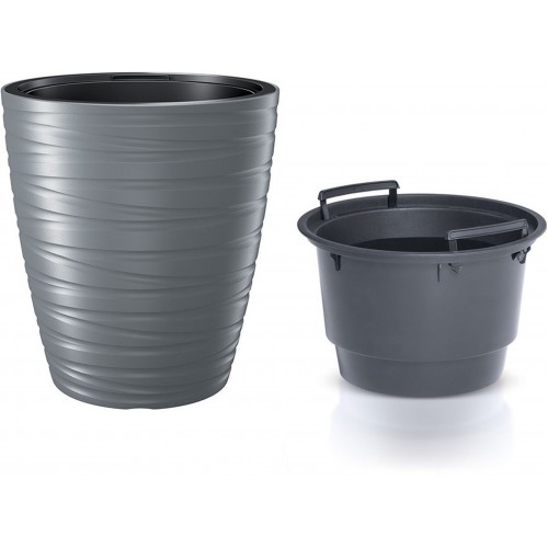 Prosperplast MAZE Květináč s vkladem 29,6cm, šedý kámen DBMZ300