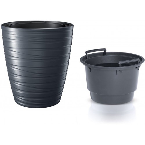 Prosperplast MAZE Květináč s vkladem 29,6cm, antracit DBMZ300