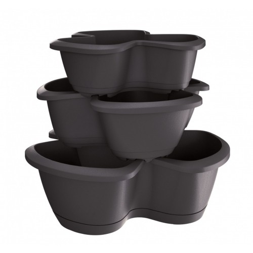 Prosperplast RESPANA TRIO Květináč na bylinky 47 cm, antracit DRET123S