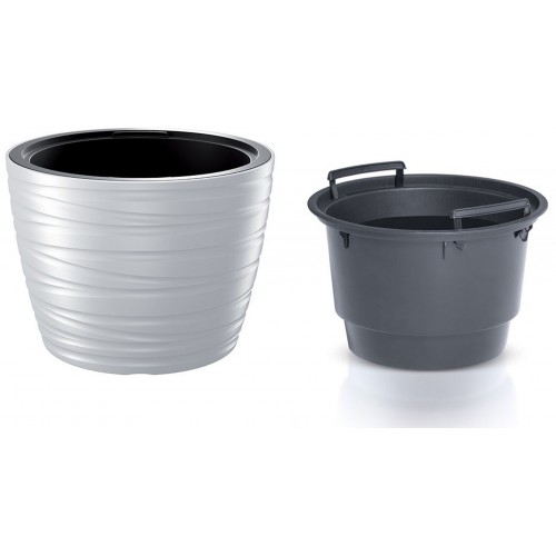 Prosperplast MAZE Květináč nízký s vkladem 37,5cm, bílá DLMZ400 Prosperplast MAZE Květináč nízký s vkladem 37,5cm, bílá DLMZ400