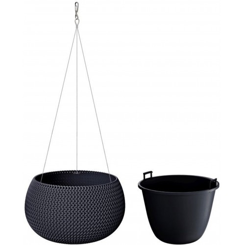 Prosperplast SPLOFY Bowl WS závěsný květináč 23,9cm, 2,3l, antracit DKSP240WS Prosperplast SPLOFY Bowl WS závěsný květináč 23,9cm, 2,3l, antracit DKSP240WS