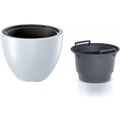 Prosperplast HEOS Květináč s vkladem 29,8cm, bílá DBHEM300