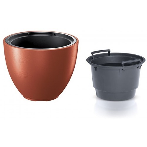 Prosperplast HEOS Květináč s vkladem 29,8cm, měď DBHEM300 Prosperplast HEOS Květináč s vkladem 29,8cm, měď DBHEM300