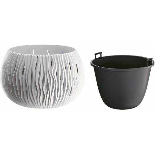 Prosperplast SANDY Bowl květináč 24cm, 2,3l, bílá DSK240