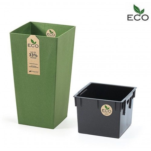 Prosperplast URBI SQUARE ECO Květináč 40cm, zelený DURS400W