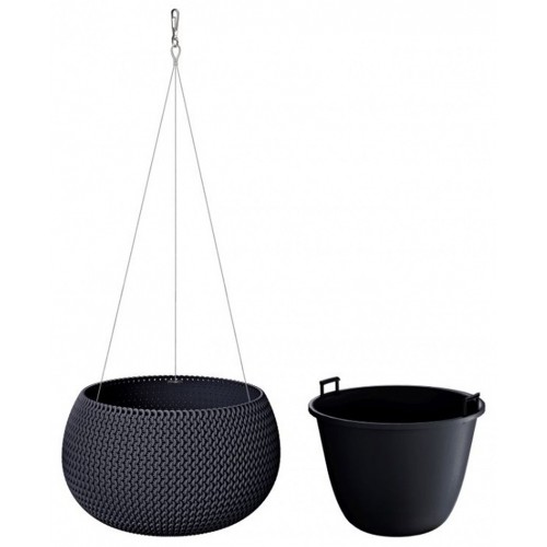 Prosperplast SPLOFY Bowl WS závěsný květináč 29cm, 3,9l, antracit DKSP290WS Prosperplast SPLOFY Bowl WS závěsný květináč 29cm, 3,9l, antracit DKSP290WS