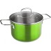 LAMART JOLI Nerezový hrnec LTSS2413G, 240 mm, 6,1 l, skleněná poklice, zelený, 42000349