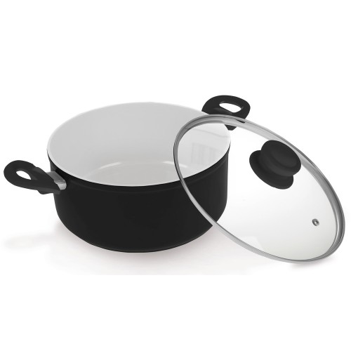 LAMART Keramický hrnec K2411BW, 240 mm, černý, 40026528