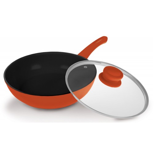 LAMART Pánev WOK s poklicí K2870RB, 280 mm, červená, 40026526