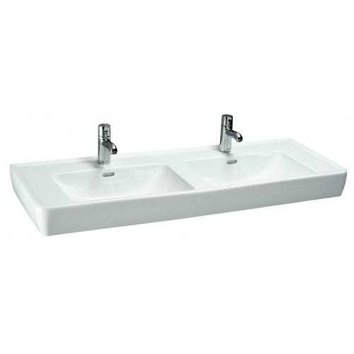 Laufen PRO A Dvojumyvadlo do nábytku 130x48 cm, 2 otvory, bílé 8.1496.7.000.104.1