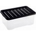 HEIDRUN Box úložný Quasar, 9 x 38 x 28,5 cm, 7 l, transparentní/černá 1626Q