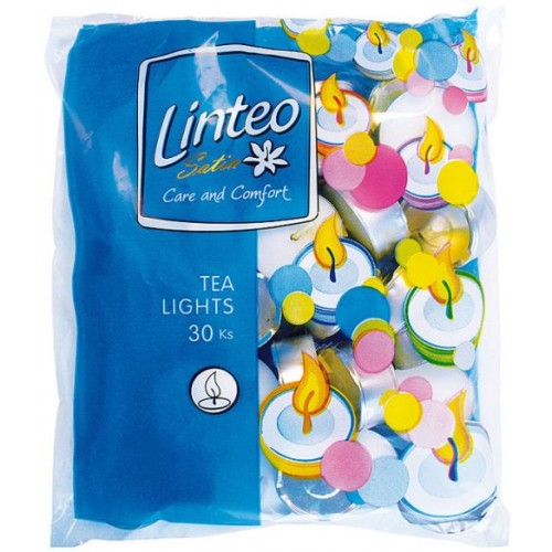 LINTEO SATIN Čajové svíčky 30ks, bílé 14802/1