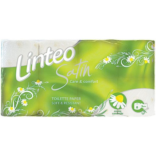LINTEO SATIN Toaletní papír heřmánek, 8 rolí, bílý, 3-vrstvý 20630 LINTEO SATIN Toaletní papír heřmánek, 8 rolí, bílý, 3-vrstvý 20630