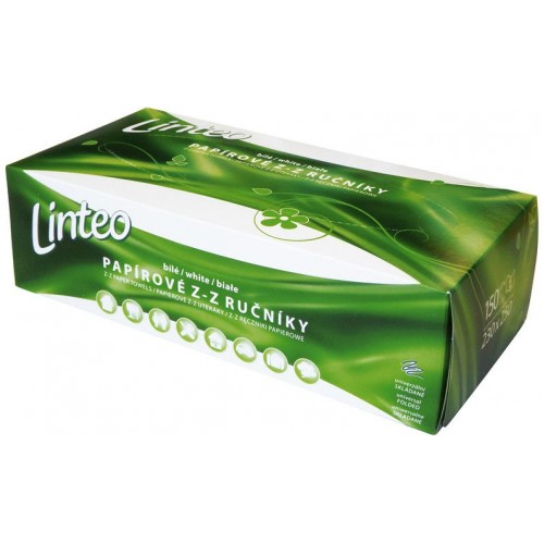 LINTEO Papírové ručníky BOX 150ks, bílé, 1-vrstvé a6 LINTEO Papírové ručníky BOX 150ks, bílé, 1-vrstvé a6