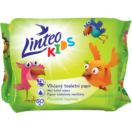 LINTEO KIDS Vlhčený toaletní papír Kids 60ks, 1-vrstvý 20864