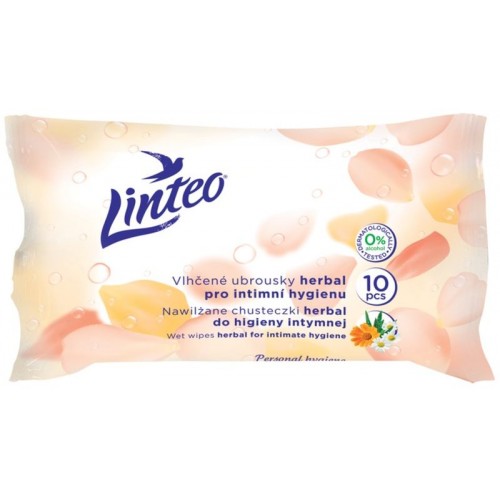 LINTEO SATIN Vlhčené ubrousky intimní 10ks, 1-vrstvé 25776