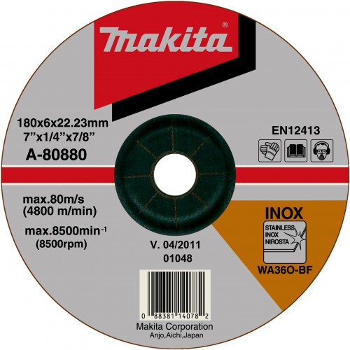 MAKITA A-80880 brusný kotouč 180x6x22mm nerez