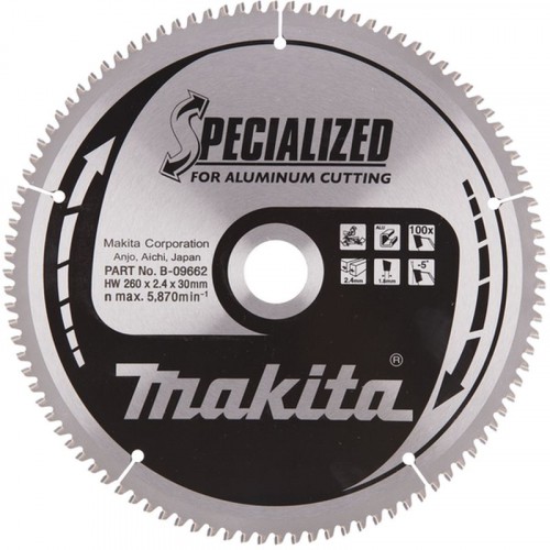 MAKITA B-09662 pilový kotouč na hliník 260x30mm 100T =oldB-04167, A-85020