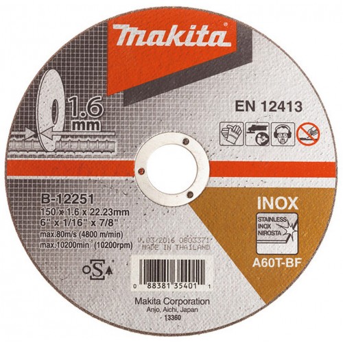 MAKITA B-12251 řezný kotouč 150x1,6x22mm nerez