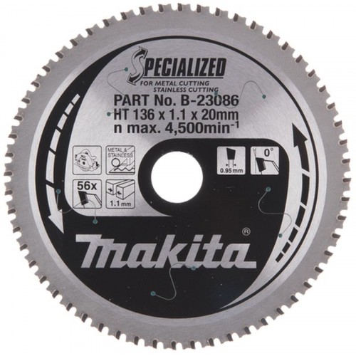 MAKITA B-23086 pilový kotouč 136x20mm 56Z MAKITA B-23086 pilový kotouč 136x20mm 56Z