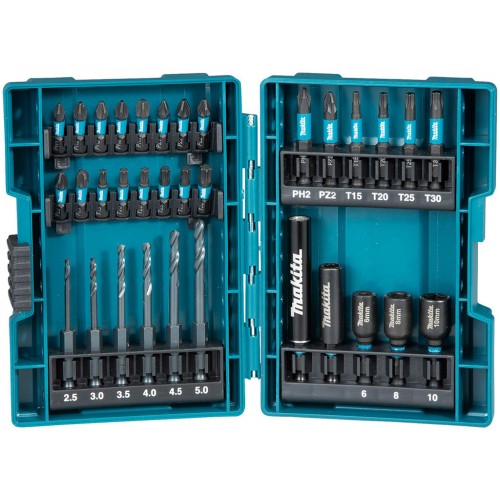 MAKITA B-66896 set bitů a vrtáků 33 ks ImpactBLACK