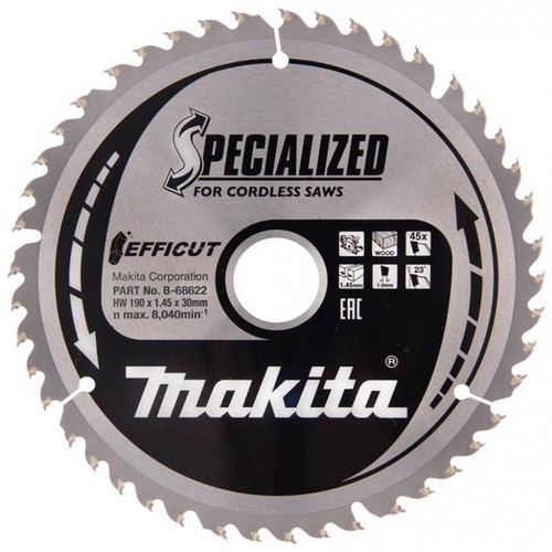 MAKITA B-68622 TCT pilový kotouč Efficut 190mmx30mm 45T