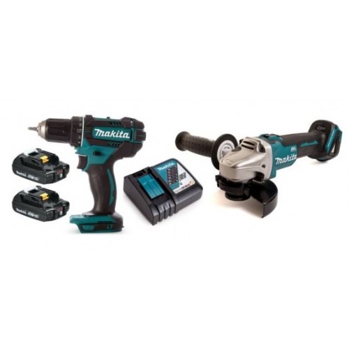 MAKITA S17E4-P6 Aku Set DDF482RAE + DGA504Z + 2xAku BL1820B +nabíječka DC18RC