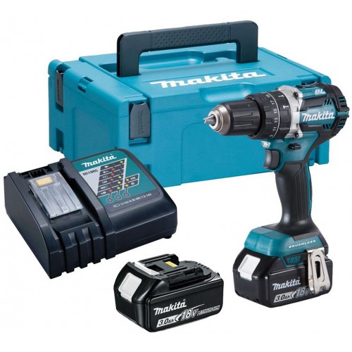 MAKITA DHP484RFJ Aku bezuhlíkový příklepový šroubovák Li-ion (2 x 3,0 Ah/18V) Makpac