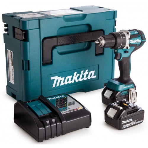 MAKITA DHP484RTJ Aku bezuhlíkový příklepový šroubovák Li-ion (18V/2x5,0 Ah) Makpac