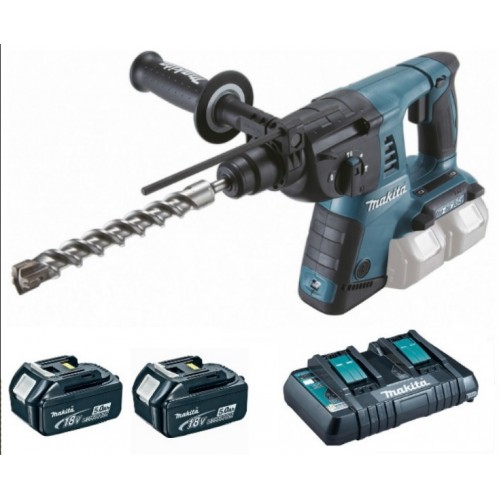 MAKITA DHR263PT2J Aku kladivo Li-ion LXT (18V/2x5,0Ah) Makpac