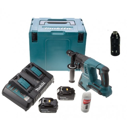 MAKITA Aku kladivo s výměnným sklíčidlem Li-ion 2x18V/5,0Ah,systainer DHR264PT2J