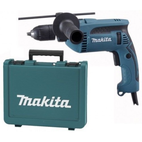 MAKITA HP1641K Příklepová vrtačka s kufrem,rychlosklíčidlo 1,5-13mm, 680W, v kufru