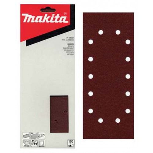 MAKITA P-33037 Brusný papír na dřevo 115x280K100, 10 ks