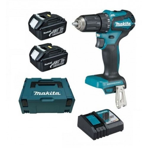 MAKITA Aku bezuhlíkový příklepový šroubovák Li-ion 18V 2x3,0 Ah aku, systainer DHP483RFJ