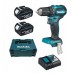 MAKITA Aku bezuhlíkový příklepový šroubovák Li-ion 18V 2x3,0 Ah aku, systainer DHP483RFJ