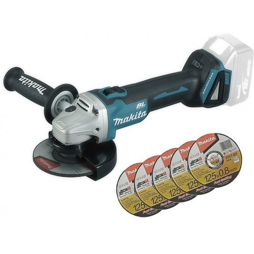 MAKITA DGA504ZX1 Aku úhlová bruska 125mm, Li-ion 18V, bez aku Z + 6x kotouč