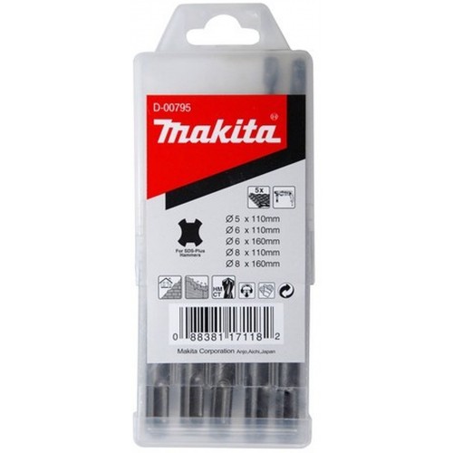 MAKITA D-00795 SDS-Plus sada vrtáků 5/6/8x110, 6/8x160, 5 ks