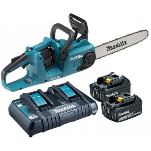 MAKITA Aku řetězová pila Li-on 2x18V DUC353Z +2x Aku BL1830+nabíječka Duo DC18RD DUC353PR2