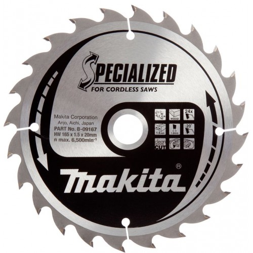 MAKITA pilový kotouč 165x20mm 24T B-09167