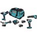 MAKITA DLX4157TX1 Sada aku nářadí (DDF486, DTD153, DJR187, DGA504, 2xBL1850B) Taška